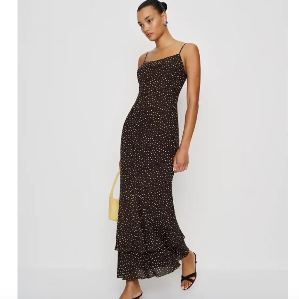 Reformation Plume Dress Brown - Size XS